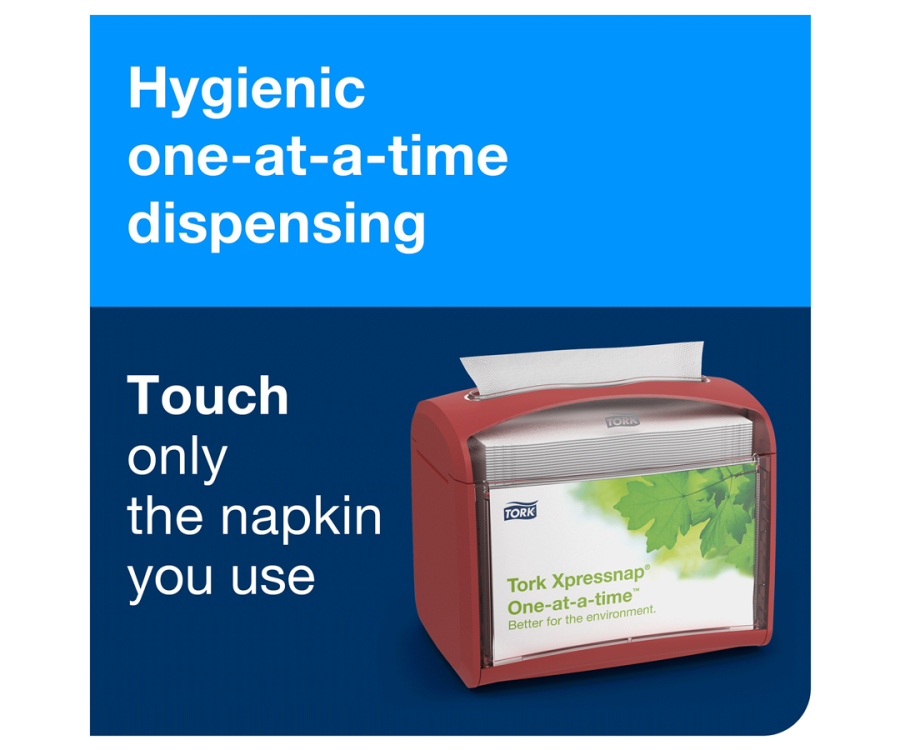 Tork Xpressnap® Red Tabletop Napkin Dispenser (6.7 in. x 7.9 in. x 5.6 in., 4/Case)